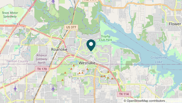 Map of Trophy Club, Trophy Club service area